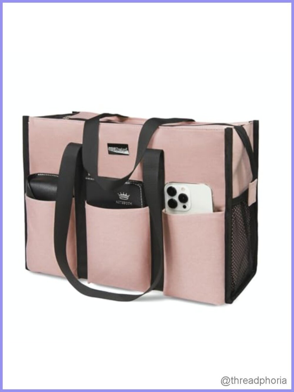 Utility Water Resistant Tote Bag 13 Pockets Zipper Travel Work